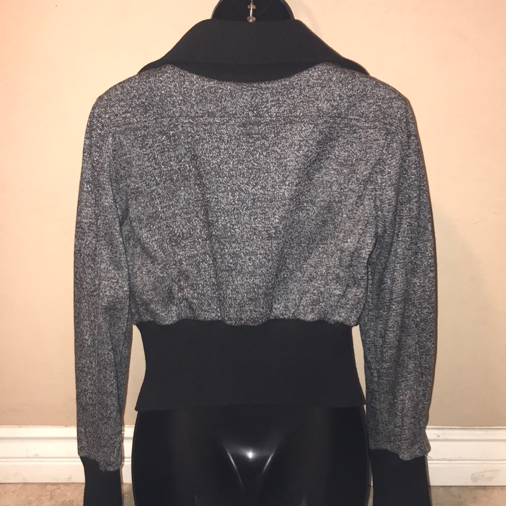 Gray & Black zip up sweater - Picture 3 of 4